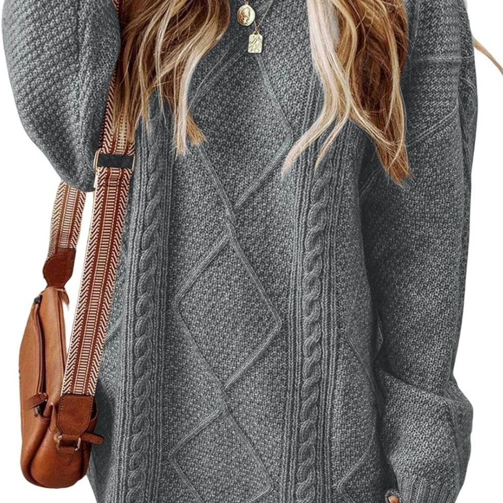 Brand new Oversized Gray Cable Knit Sweater dress
